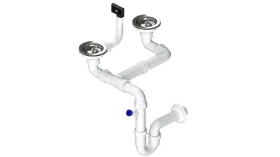 Obrázok produktu pre Dvojsifón 3 1/2" pre nerezové drezy SPNS3D