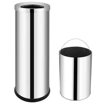 Image de vidaXL Poubelle Hôtel inox 32 L