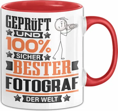 Produktbild von Fotograf Geschenk Lustiger Spruch für Fotograf Geschenkidee Bester Fotograf Der Welt (Rot)