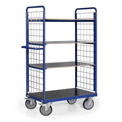 Produktbild von Bako Logistiksysteme Etagenwagen F600 mit 5 Ladeflächen und vergitterten Stirnwänden 1800mm hoch 1000x600mm