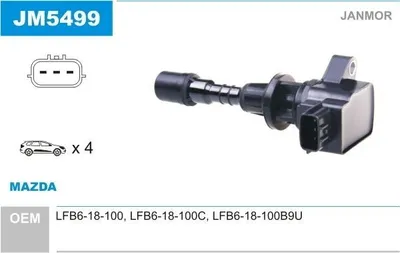 Produktbild von JANMOR JM5499 Zündspule für MAZDA 5 (CR19)
