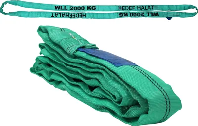 Produktbild von Rundschlinge 2000kg Tragkraft, 4m Umfang, endlos mit Polyesterkern, Hebegurt Hebeband, Grün