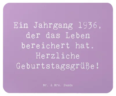 Produktbild von Mr. & Mrs. Panda Mousepad Spruch 1936 Geburtstag - Lavendeltraum - Geschenk, Wertschätzung, Alter, mauspad pc, Geburtstagsgeschenk, Geschenkideen, Mouse Pad, Feier
