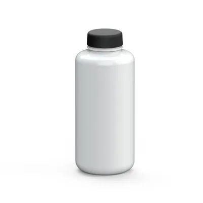 Produktbild von Trinkflasche "Refresh" 1,0 l - Robuste Flasche für den täglichen Gebrauch für Kinder und Erwachsene - weiß/schwarz
