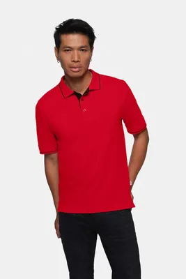 Produktbild von HAKRO Polo Stripe 803 rot/schwarz, 2XL