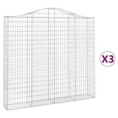 Image de vidaXL Gabions avec arc surélevé 3 pcs. 200x30x180/200cm Fer galvanisé