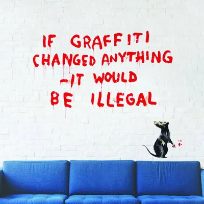 Productafbeelding van Decords Wanddecoratie – Ratten in street art stijl, 460 x 386 cm