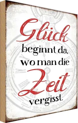 Produktbild von vianmo Holzschild 30x20 cm Glück da wo man Zeit vergisst Dekoration