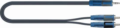 Obrázok produktu pre QUIK-LOK RKSA/150-2, 3.5mm, Samec, 2 x RCA, Samec, 2 m, Čierna, Modrá, Šedá