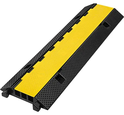Produktbild von VEVOR Kabelschutz 101x24,5x5cm 3er Pack mit 2 4989,5 kg Achslast Kapazität Schutzdrahtrampe Auffahrt Gummi Verkehrsberuhigungshügel, 1-a, 103x30x5.5 cm