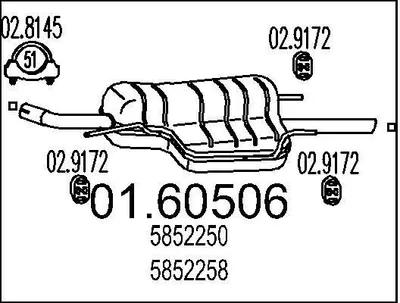 Produktbild von MTS 01.60506 Endschalldämpfer für OPEL Astra G Caravan (T98) Auspuff