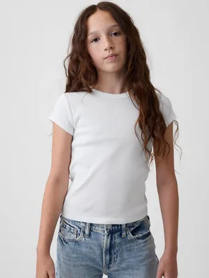 Produktbild von GAP Kinder-T-Shirt mit geripptem Logo L