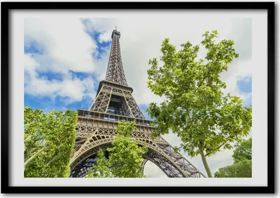 Produktbild von Bild - Bilder - Bilderrahmen - 70 cm x 50 cm - MDF-Rahmen, Wandkunst Eiffelturm in Paris