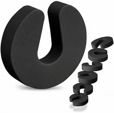 Produktbild von Premium Klemmschutz für Türen - 12 Stück Schwarz - 2,3cm Ultra-Stark - Extra-Breit - Schaumstoff Türstopper als Kindersicherung und Fingerklemmschutz für Babys und Kinder (Schwarz)
