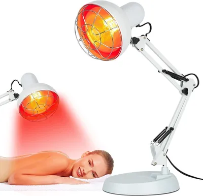 Productafbeelding van Infraroodlamp 100 Watt - Warmtelamp - Roodlichtlamp - Draagbaar - Verstelbaar - Vermoeidheid verlichten