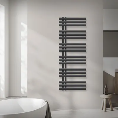Immagine prodotto di Radiatore da bagno LuxeBath design, 500x1400 mm, antracite, incl. set di montaggio, senza elemento riscaldante