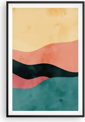 Produktbild von Gerahmtes Poster - Schwarzer Rahmen - Mehrfarbig Abstraktion Modern - 61x91,5 cm - Wand Bild - Wanddeko - Wandbilder - Kunstposter - Wandposter - Bilderrahmen - Bilder - Kunstdruck - P2BPA61x91-4820