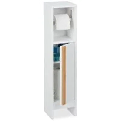 Produktbild von Bamboe-Toiletkast mit Rollhalter - Raumsparend - 1 Stück - Weiß