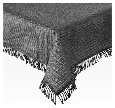 Produktbild von Tischdecke für Gartentische, weichschaum, Outdoor, PVC, rechteckig, Terrasse, Balkon, rutschfest, wetterfest (Anthrazit, 130 x 220 cm)