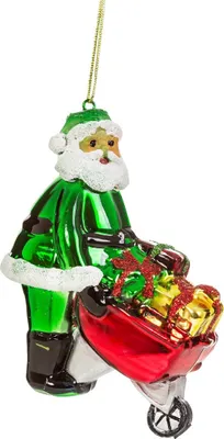 Produktbild von Sass & Belle Baumschmuck in Form eines Weihnachtsmanns mit Schubkarre