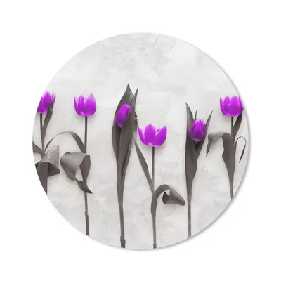 Produktbild von MuchoWow® Mauspad Mousepad Blumen - Tulpen - Lila 40x40 cm - Mousepads - Maus Mat - Pad - Mausunterlage - Schreibtisch Accessoires