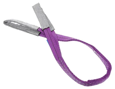Produktbild von Flaches Hebeband aus Polyester mit doppelt ummantelten Schlaufenenden, 1m lang, für Materialhandling
