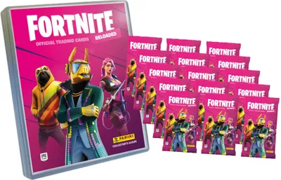 Produktbild von Fortnite Trading Cards Reloaded Serie 2 (2020) Sammelkarten - 1 Sammelmappe + 15 Booster