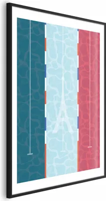 Produktbild von Posterpapier Poster - Illustration of a Pool Against the French Flag 60x90 cm Abstrakt i-C-10077-ao-a