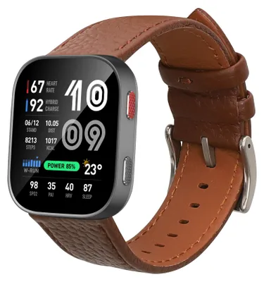 Produktbild von kwmobile Echtleder Uhrenarmband für Amazfit Bip Max / Balance 3 / Active Max Armband - Ersatzarmband für Fitnesstracker - Wechselarmband Smartwatch -