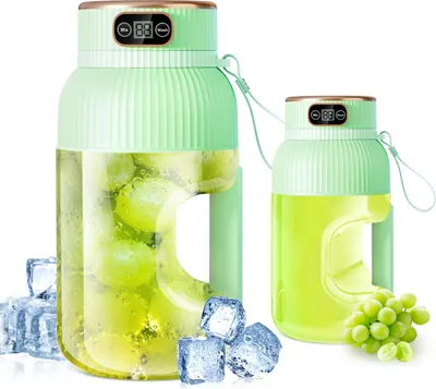 Produktbild von Tragbarer Mixer zur Herstellung von Säften und Milchshakes, 1200 ml großes Fassungsvermögen, 10-Klingen-Zyklon-Klingensatz, digitales Schnellladen Typ