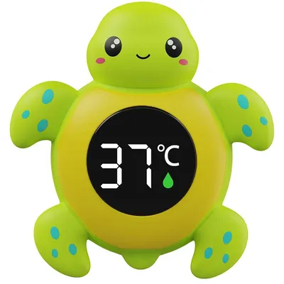 Produktbild von Baby-Badethermometer mit 3-Farb-LED, Touchscreen,wasserdicht, Wasser- & Raumtemperatur, sicher, einfach, multifunktional, tierisches Design