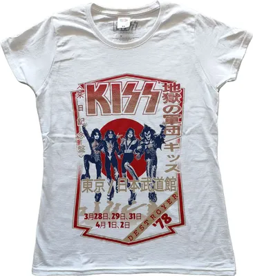 Produktbild von Kiss Destroyer Tour '78 White L Damen T-Shirt