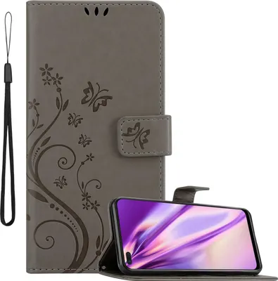 Obrázek produktu pro Cadorabo pouzdro pro Realme 6 PRO Protective Cover in Grey Ochranný kryt Pouzdro na mobil Flowers Flower