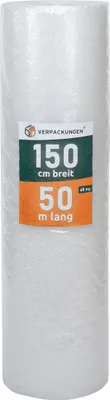 Produktbild von 1 x Luftpolsterfolie (1,5 x 50 m) 3-lagig 75 my Schutzfolie Noppen Versandfolie Polster Knallfolie Transport BB-Verpackungen