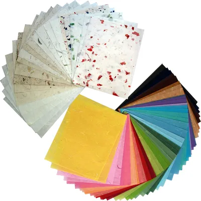Produktbild von Omgoods – Handgefertigtes Maulbeerpapier-Set mit 65 Blatt für kreative Anwendungen