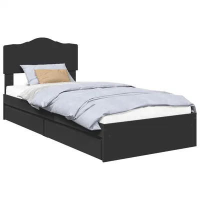 Zdjęcie produktu dla Łóżko z miejscem do przechowywania Czarny 70 x 190 cm