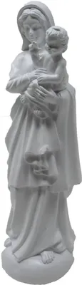 Produktbild von Weiße Figur heilige Madonna mit Kind 20cm