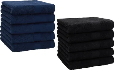 Produktbild von Betz 10 Stück Seiftücher 30x30 cm PREMIUM 100% Baumwolle  Farbe: dunkelblau und schwarz