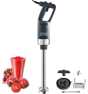 Immagine prodotto di VEVOR Puree Blender Frullatore elettrico a mano 750 W, frullatore a mano ad alte prestazioni Velocità regolabile, frullatore a mano multiuso in acciaio inox 755 mm Asta di agitazione staccabile, incl. gancio a muro e testa della lama di ricambio