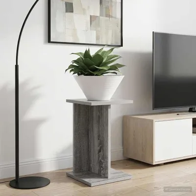 Image de Support pour plantes moderne en bois, dimensions : 25 x 25 x 40,5 cm