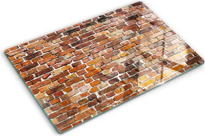 Produktbild von Tulup Glas Herdabdeckplatte - 80x52 cm - Glaskeramikkochfeld-Abdeckung Spritzschutz Glasabdeckplatte - Einteilig - Sonstige - Backsteinmauer - Braun