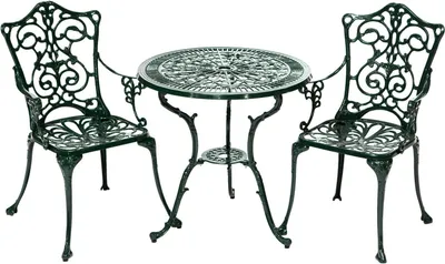 Produktbild von Merxx 3ks zahradní nábytek Lugano, zelený 2 křesla, 1 stůl - barva: zelená - rozměry: křeslo: 55x50x89 + stůl: Ø 70 x 68 ; 2x 21110-214 + 1x 21112-214