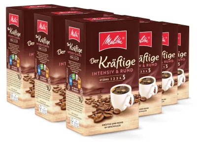 Produktbild von Melitta Der Kräftige gemahlener Filter-Kaffee, für Filterkaffeemaschinen, im Set