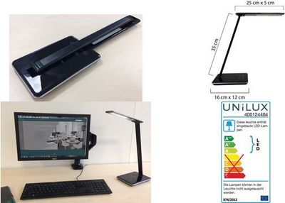 Unilux - bureaulamp Linka, zwart