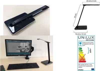 Produktbild von Unilux LINKA LED LED-Schreibtischlampe schwarz