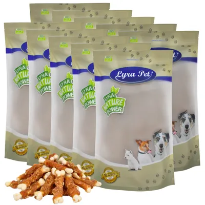 Produktbild von 10 kg Lyra Pet® Calciumknochen mit Hühnerbruststreifen