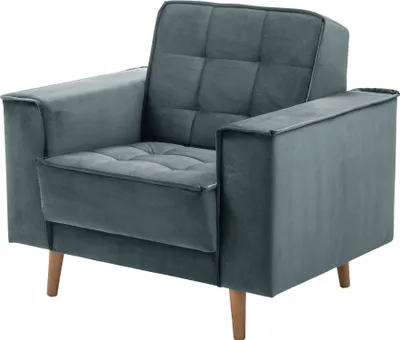 Produktbild von Max Winzer Sessel Jolene - Samtvelours azur - Maße: 100 x 78 x 84 cm