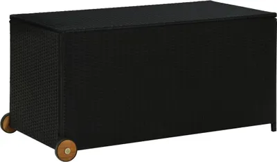 Produktbild von vidaXL Garten-Aufbewahrungsbox Schwarz 120x65x61 cm Poly Rattan