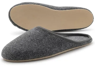 Produktbild von PANTOFFELMANN Leichte Pantoffel Gummisohle Herren Damen Filzpantoffeln Filz Hauschuh mit Gummisohle grau 42