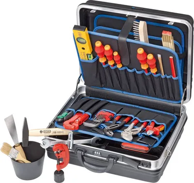 Produktbild von KNIPEX 0307082 Werkzeugkoffer aus stabilem ABS mit guter Ausstattung für Sanitär